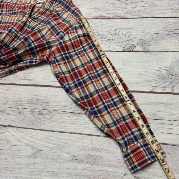 UNIQLO x Ines de la Fressange Plaid Top Pintuck Tunic Red Blue Size XL - Picture 5 of 10